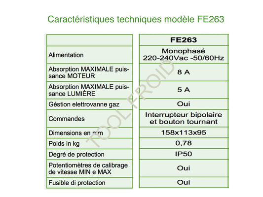 Variateur électronique hotte aspirante