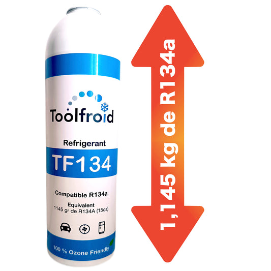 Refill kit compatible with R134a gas, 1.145kg