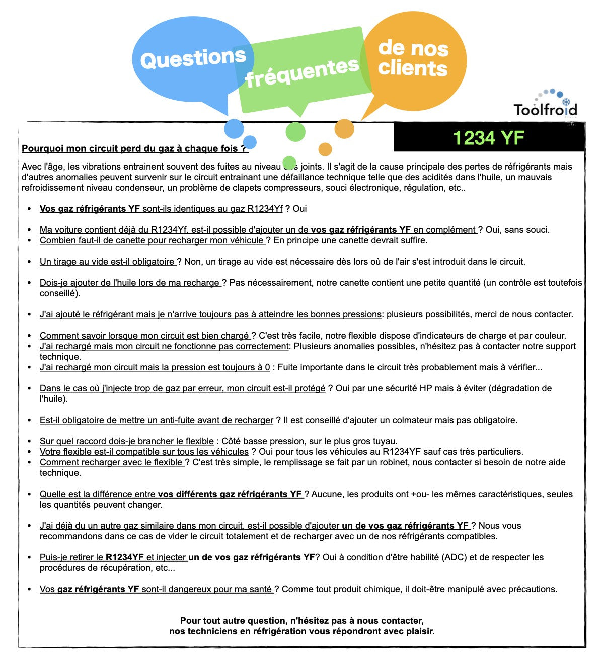 Fluide frigorigène R1234yf