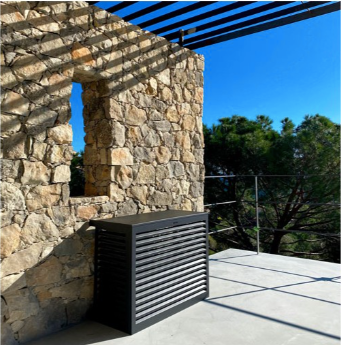 Air conditioner cover ALU Anthracite - size S
