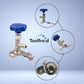 Self-piercing valve for refrigerant gas cans