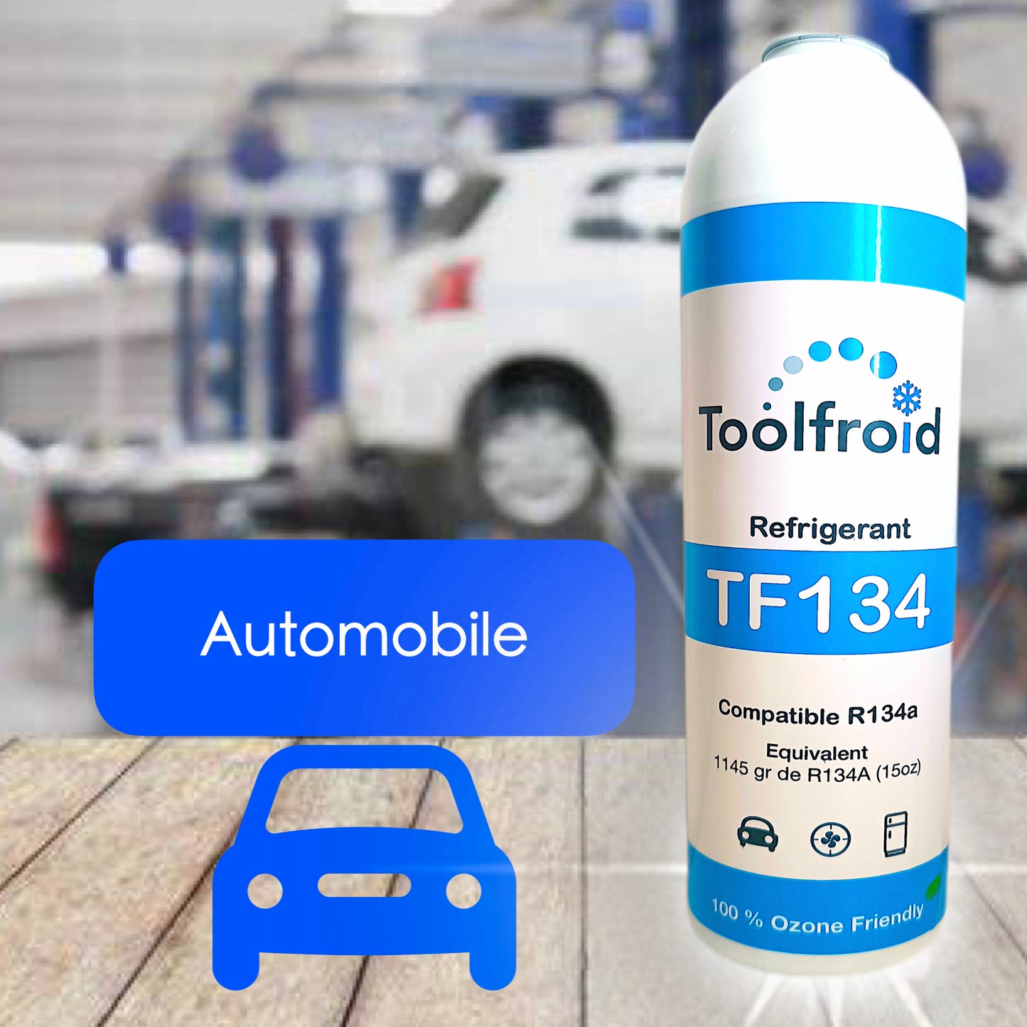 Compatible refrigerant R134a, 1.145kg (Reunion)