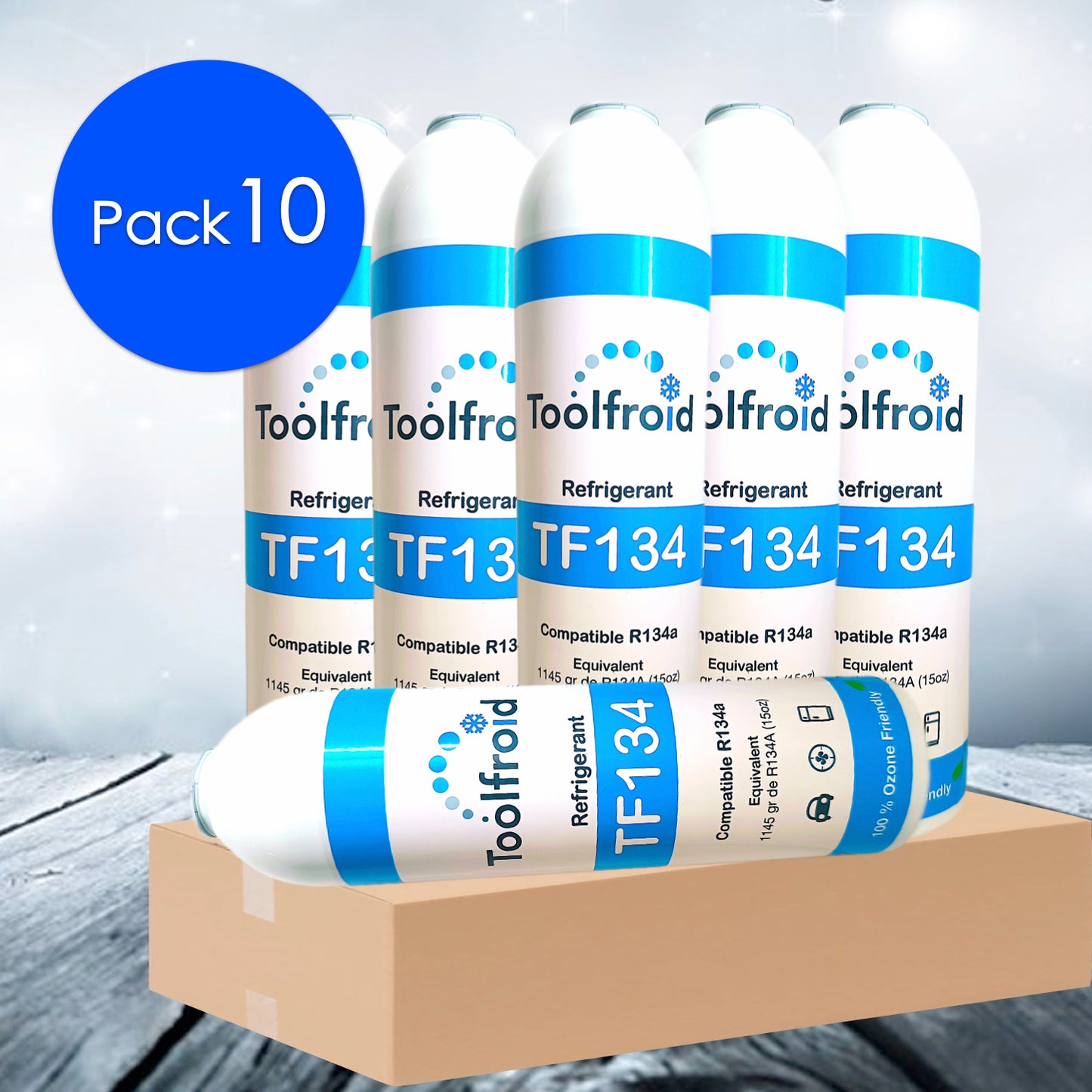 10 canettes Fluide frigorigène compatibles R134a